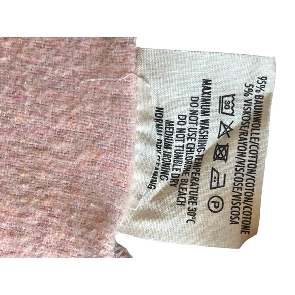 David Fussenegger Reversible Baby Blanket 30x26.5 Gray & Peach Polka Dot Flannel - Picture 4 of 9